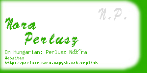 nora perlusz business card